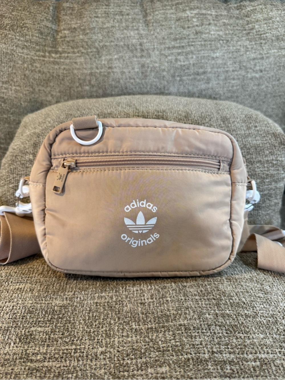 adidas Originals Puffer and Pouch Magic Beige/White Crossbody Bag